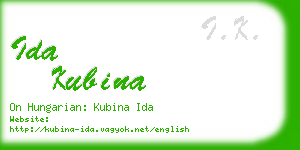 ida kubina business card